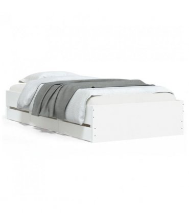 vidaXL Bed Frame with Drawers without Mattress White 90x200 cm — Size: 90 x 200 cm