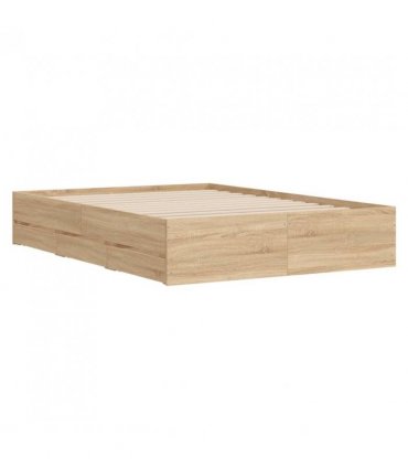 vidaXL Bed Frame with Drawers without Mattress Sonoma Oak 135x190 cm Double — Size: 135 x 190 cm