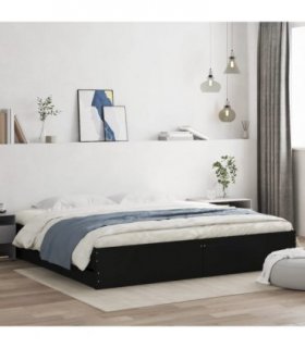 vidaXL Bed Frame with Drawers without Mattress Black 200x200 cm — Size: 200 x 200 cm