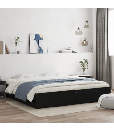 vidaXL Bed Frame with Drawers without Mattress Black 200x200 cm — Size: 200 x 200 cm