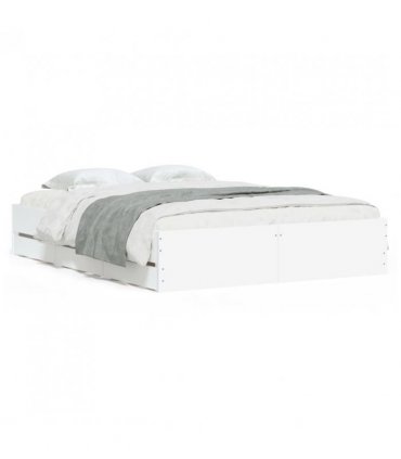 vidaXL Bed Frame with Drawers without Mattress White 140x200 cm — Size: 140 x 200 cm
