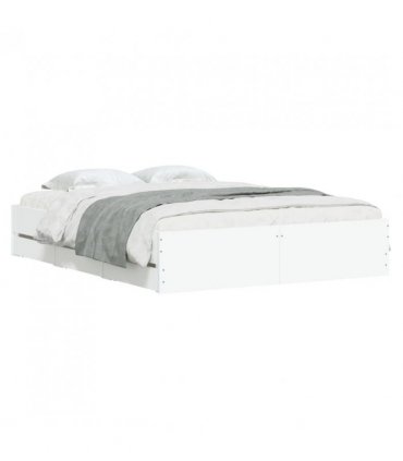 vidaXL Bed Frame with Drawers without Mattress White 140x200 cm — Size: 140 x 200 cm