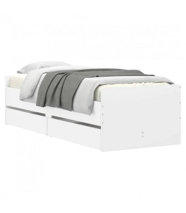 vidaXL Bed Frame | White | Engineered wood, Plywood | Single | Bed Frame — Size: 90 x 190 cm