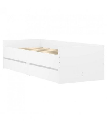 vidaXL Bed Frame | White | Engineered wood, Plywood | Single | Bed Frame — Size: 90 x 190 cm