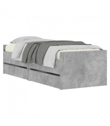 vidaXL Bed Frame | Concrete grey | Engineered wood | Standard Single | Bed Frame — Size: 90 x 200 cm