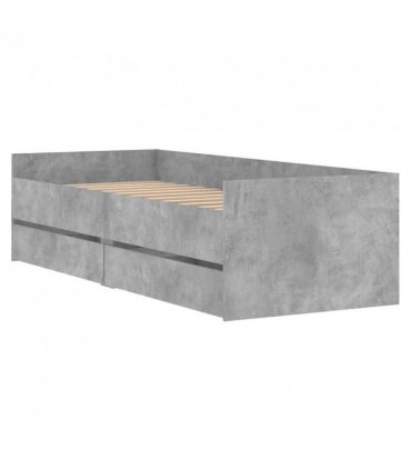 vidaXL Bed Frame | Concrete grey | Engineered wood | Standard Single | Bed Frame — Size: 90 x 200 cm