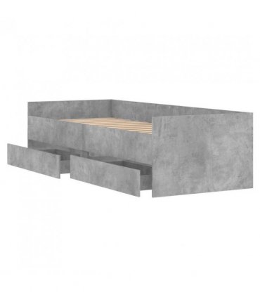 vidaXL Bed Frame | Concrete grey | Engineered wood | Standard Single | Bed Frame — Size: 90 x 200 cm