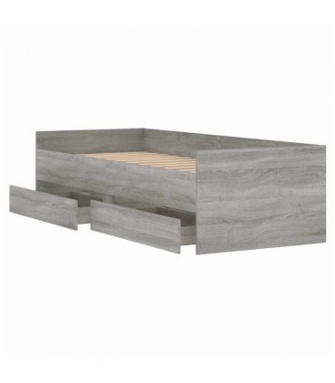 vidaXL Bed Frame | Grey Sonoma | Engineered wood | 90x200 cm | Bed Frame — Size: 90 x 200 cm
