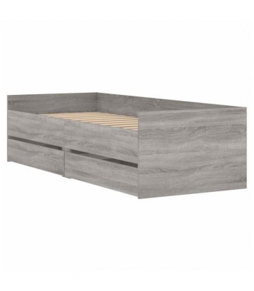 vidaXL Bed Frame | Grey Sonoma | Engineered Wood | Single | Bed Frame — Size: 90 x 190 cm