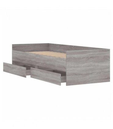vidaXL Bed Frame | Grey Sonoma | Engineered Wood | Single | Bed Frame — Size: 90 x 190 cm