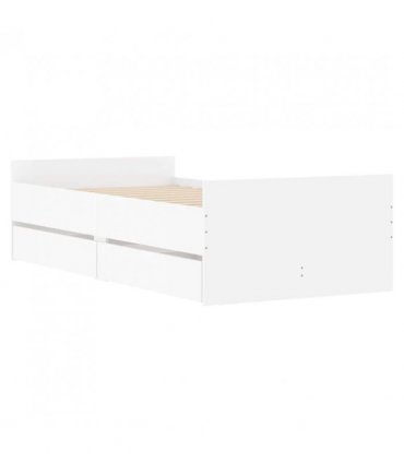 vidaXL Bed Frame | White | Engineered wood, Plywood | Single | Bed Frame — Size: 90 x 200 cm