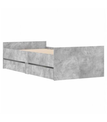 vidaXL Bed Frame | Concrete Grey | Engineered Wood | Single | Bed Frame — Size: 100 x 200 cm