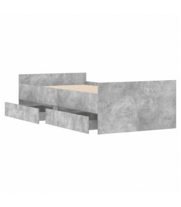vidaXL Bed Frame | Concrete Grey | Engineered Wood | Single | Bed Frame — Size: 100 x 200 cm