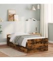 vidaXL Bed Frame | Smoked Oak | Engineered wood | Single | Bed Frame — Size: 90 x 200 cm