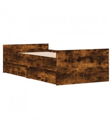 vidaXL Bed Frame | Smoked Oak | Engineered wood | Single | Bed Frame — Size: 90 x 200 cm