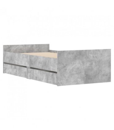 vidaXL Bed Frame without Mattress Concrete Grey 75x190 cm Small Single Small Single — Size: 75 x 190 cm — V0671976941