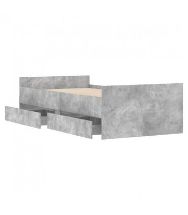 vidaXL Bed Frame without Mattress Concrete Grey 75x190 cm Small Single Small Single — Size: 75 x 190 cm — V0671976941