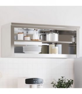 vidaXL Kitchen Wall Cabinet with Shelf Stainless Steel — Size: 110 x 40 x 46 cm