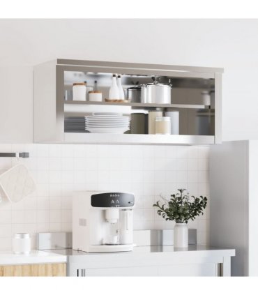vidaXL Kitchen Wall Cabinet with Shelf Stainless Steel — Size: 110 x 40 x 46 cm