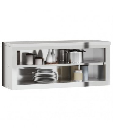 vidaXL Kitchen Wall Cabinet with Shelf Stainless Steel — Size: 110 x 40 x 46 cm