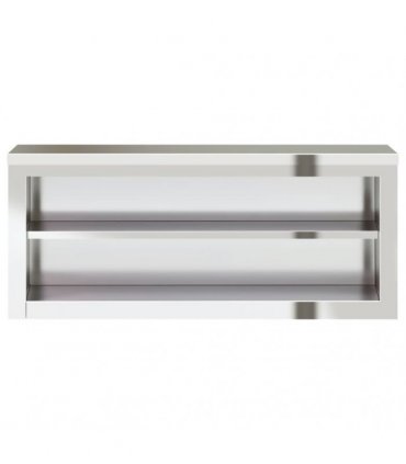 vidaXL Kitchen Wall Cabinet with Shelf Stainless Steel — Size: 110 x 40 x 46 cm