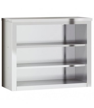 vidaXL Kitchen Wall Cabinet with Shelves Stainless Steel — Size: 92 x 40 x 75 cm