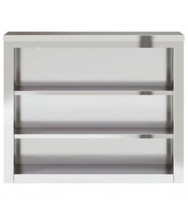 vidaXL Kitchen Wall Cabinet with Shelves Stainless Steel — Size: 92 x 40 x 75 cm