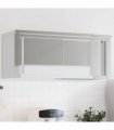 vidaXL Kitchen Wall Cabinet with Sliding Doors Stainless Steel — Size: 110 x 40 x 46 cm (with door)