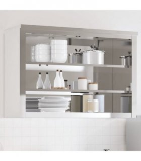 vidaXL Kitchen Wall Cabinet with Shelves Stainless Steel — Size: 110 x 40 x 75 cm