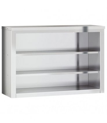 vidaXL Kitchen Wall Cabinet with Shelves Stainless Steel — Size: 110 x 40 x 75 cm