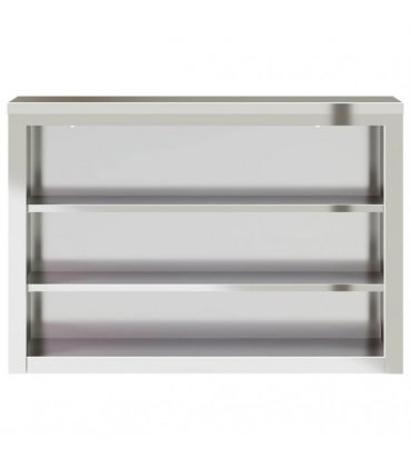 vidaXL Kitchen Wall Cabinet with Shelves Stainless Steel — Size: 110 x 40 x 75 cm