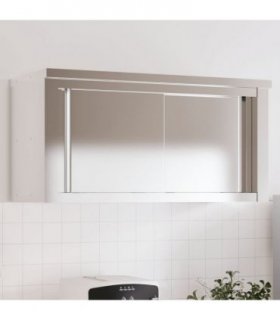 vidaXL Kitchen Wall Cabinet with Sliding Doors Stainless Steel — Size: 92 x 40 x 46 cm (with door)