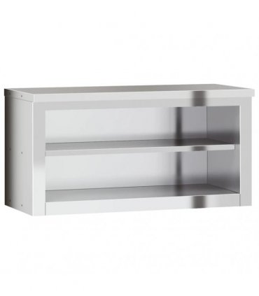 vidaXL Kitchen Wall Cabinet with Shelf Stainless Steel — Size: 92 x 40 x 46 cm
