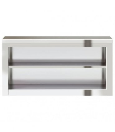 vidaXL Kitchen Wall Cabinet with Shelf Stainless Steel — Size: 92 x 40 x 46 cm