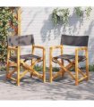 vidaXL Folding Director Chairs 2 pcs Dark Grey Fabric