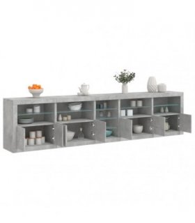 vidaXL Sideboard with LED Lights Concrete Grey 283x37x67 cm — V0671977441