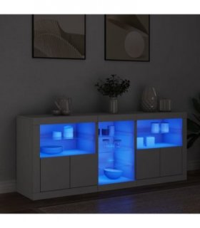 vidaXL Sideboard with LED Lights White 162x37x67 cm — V0671977449