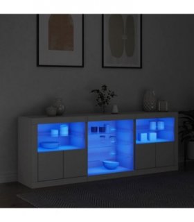 vidaXL Sideboard with LED Lights White 181.5x37x67 cm — V0671977455