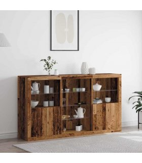 vidaXL LED Sideboard Old Wood 181.5 x 37 x 100 cm Engineered Wood — V0671977550