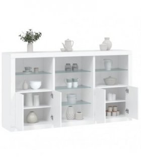 vidaXL Sideboard with LED Lights White 181.5x37x100 cm — V0671977551