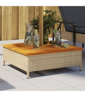 vidaXL Parasol Base Cover Beige 70x70x25 cm Poly Rattan and Acacia