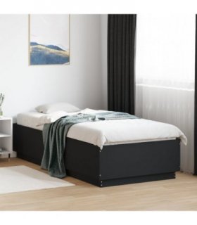 vidaXL Bed Frame with LED without Mattress Black 100x200 cm — Size: 100 x 200 cm
