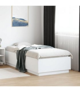 vidaXL Bed Frame without Mattress White 90x190 cm Single — Size: 90 x 190 cm — V0671977872