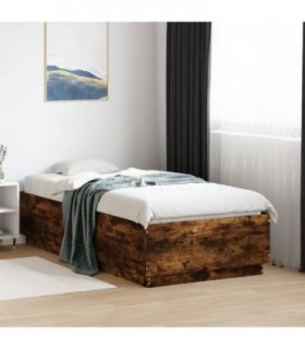 vidaXL Bed Frame without Mattress Smoked Oak 90x190 cm Single — Size: 90 x 190 cm — V0671977875
