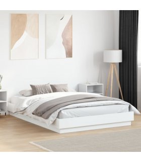 vidaXL Bed Frame | White | Engineered wood | Double | Durable | Bed Frame — Size: 140 x 200 cm