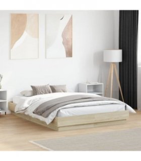 vidaXL Bed Frame | Sonoma Oak | Engineered wood, Plywood | Small Double — Size: 120 x 190 cm