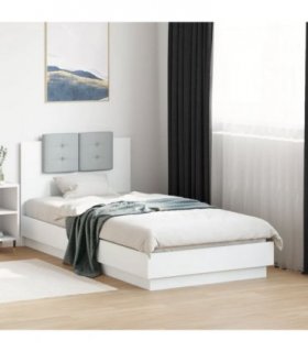 vidaXL Bed Frame without Mattress White 75x190 cm Small Single — Size: 75 x 190 cm — V0671977958