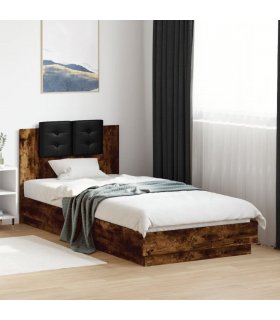 vidaXL Bed Frame without Mattress Smoked Oak 100x200 cm — Size: 100 x 200 cm — V0671977977