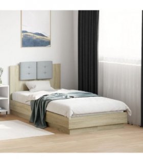 vidaXL Bed Frame without Mattress Sonoma Oak 90x190 cm Single — Size: 90 x 190 cm — V0671977979