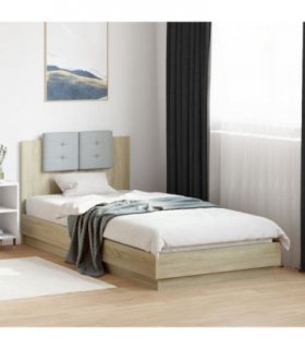 vidaXL Bed Frame without Mattress Sonoma Oak 100x200 cm — Size: 100 x 200 cm — V0671977981